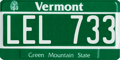 VT license plate LEL733