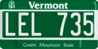 VT license plate LEL735