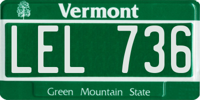 VT license plate LEL736