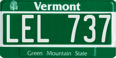 VT license plate LEL737