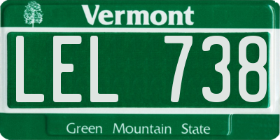 VT license plate LEL738