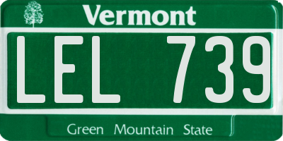 VT license plate LEL739