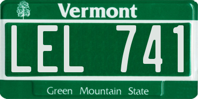 VT license plate LEL741