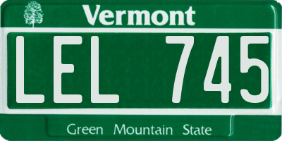 VT license plate LEL745
