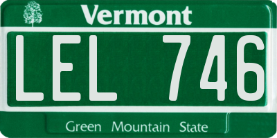 VT license plate LEL746