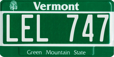 VT license plate LEL747