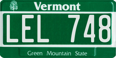 VT license plate LEL748