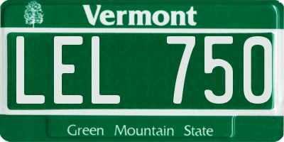 VT license plate LEL750
