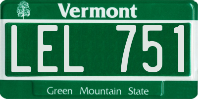 VT license plate LEL751