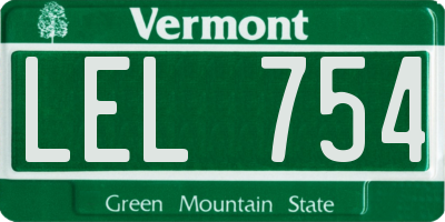 VT license plate LEL754