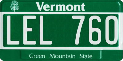 VT license plate LEL760