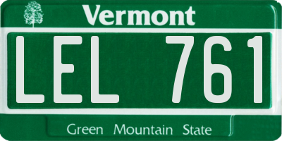 VT license plate LEL761