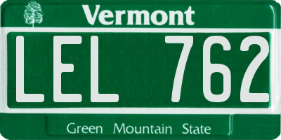 VT license plate LEL762