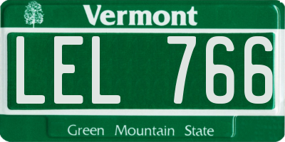 VT license plate LEL766