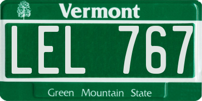 VT license plate LEL767