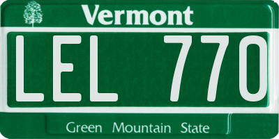 VT license plate LEL770