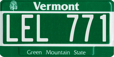 VT license plate LEL771