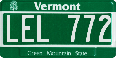 VT license plate LEL772