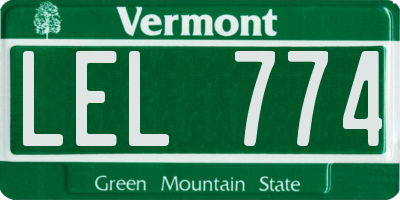 VT license plate LEL774