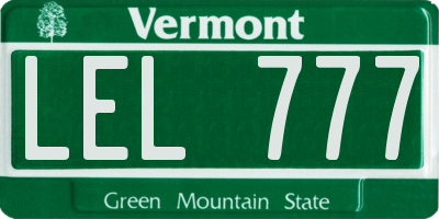 VT license plate LEL777