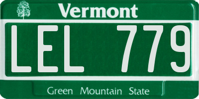 VT license plate LEL779
