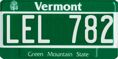 VT license plate LEL782