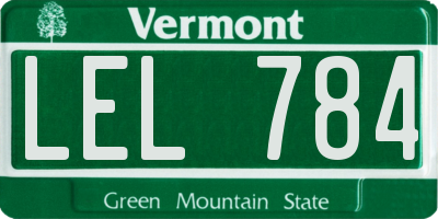 VT license plate LEL784