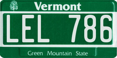 VT license plate LEL786