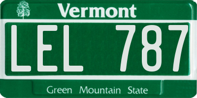 VT license plate LEL787