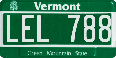 VT license plate LEL788