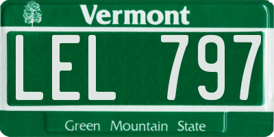 VT license plate LEL797