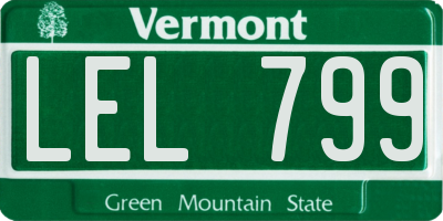 VT license plate LEL799