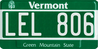 VT license plate LEL806