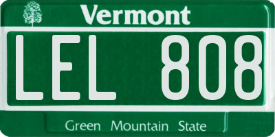VT license plate LEL808