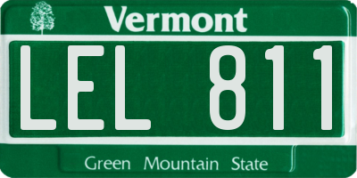 VT license plate LEL811