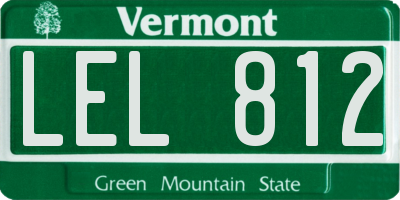 VT license plate LEL812
