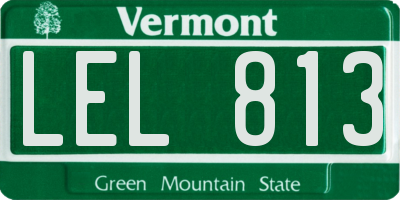 VT license plate LEL813
