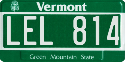 VT license plate LEL814