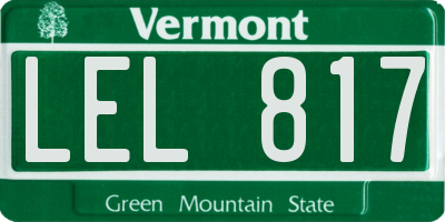 VT license plate LEL817