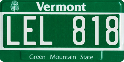 VT license plate LEL818