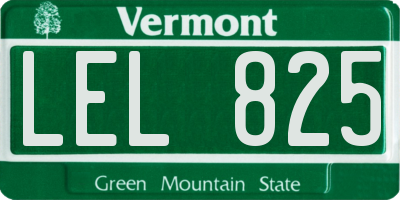 VT license plate LEL825