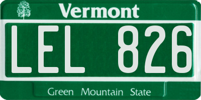 VT license plate LEL826