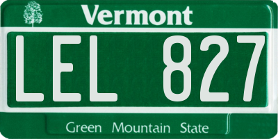 VT license plate LEL827