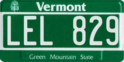 VT license plate LEL829