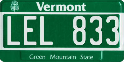 VT license plate LEL833