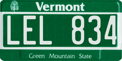 VT license plate LEL834