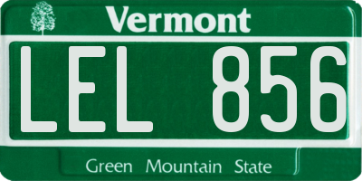VT license plate LEL856