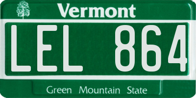 VT license plate LEL864