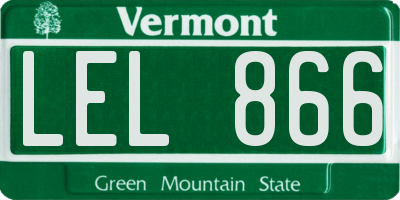 VT license plate LEL866