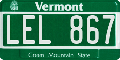VT license plate LEL867